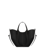 Cyme Mini - Textured Black with Ecru Stitching