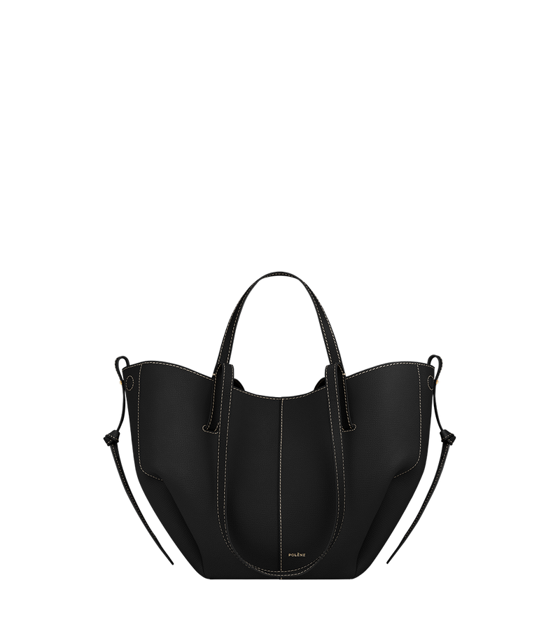 Cyme Mini - Textured Black with Ecru Stitching