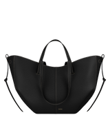 Cyme - Textured Black with Ecru Stitching