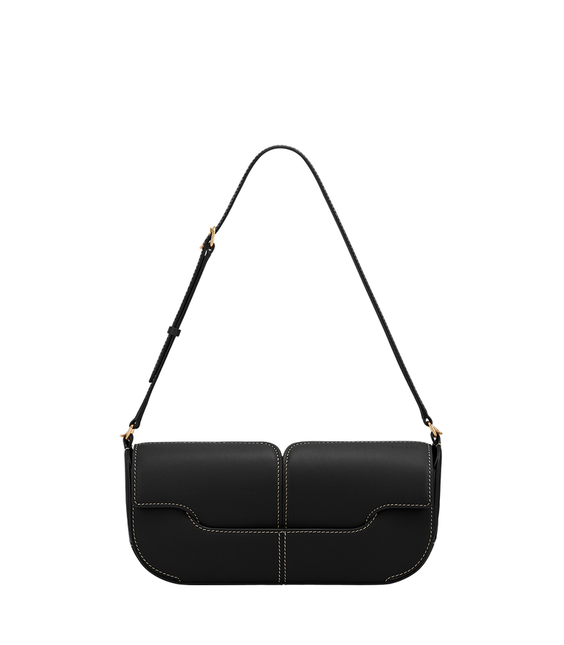 Osmo - Smooth Black with Ecru Stitching