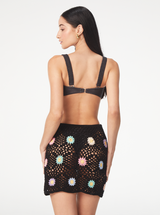 Vivi Black Flowers Skirt